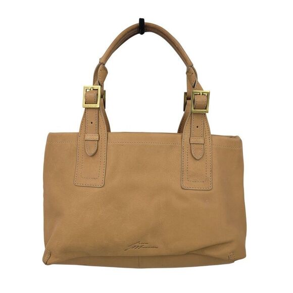 Stone Mountain Tan Genuine Leather Double Top Handle Handbag Buckle Neutral Boho - Picture 14 of 14